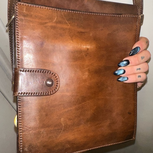 Vintage Brown Leather Men's Bag - Picture 5 of 12